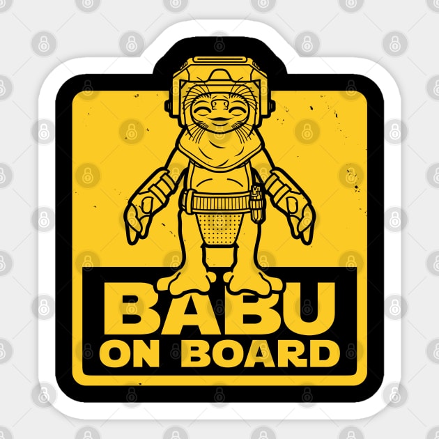 Cute Funny Little Alien Mechanic Funny Baby On Board Sign Sticker by BoggsNicolas